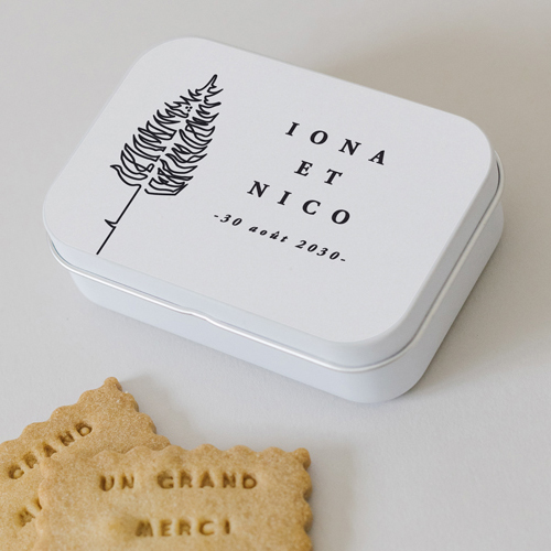 Boîte métal :univers de mariage Tall tree à personnaliser