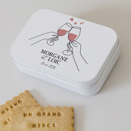 Boîte métal :univers de mariage Tchin à personnaliser