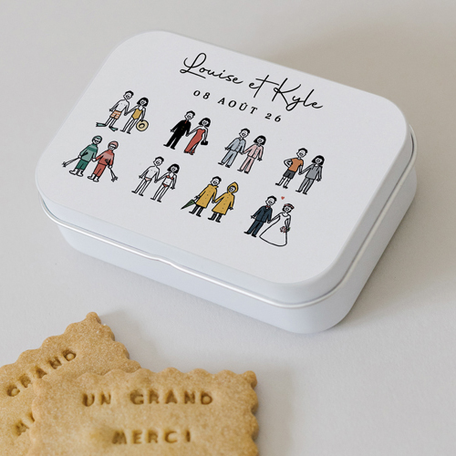 Boîte métal :univers de mariage Tenues à personnaliser