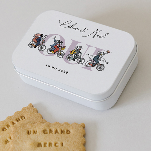 Boîte métal :univers de mariage Vélos à personnaliser