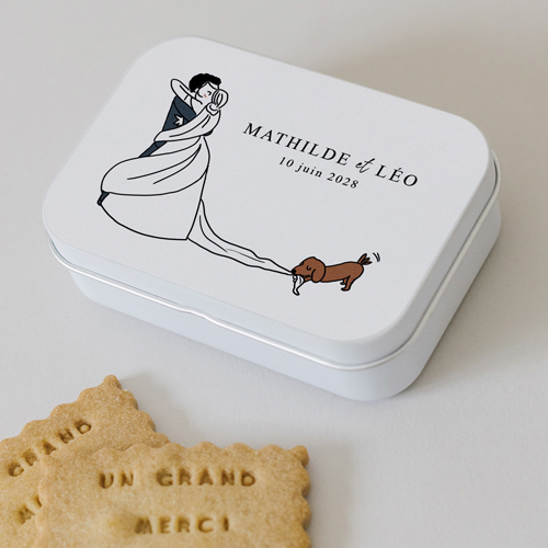 Boîte métal :univers de mariage Voile à personnaliser