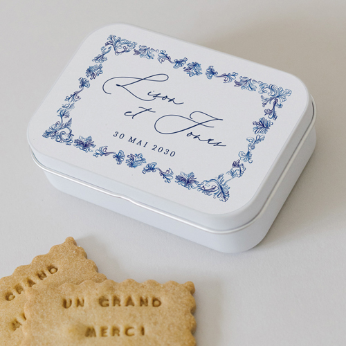 Boîte métal :univers de mariage Volute à personnaliser