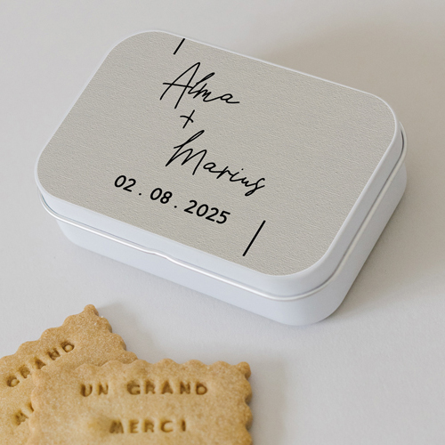 Boîte métal :univers de mariage Warp à personnaliser