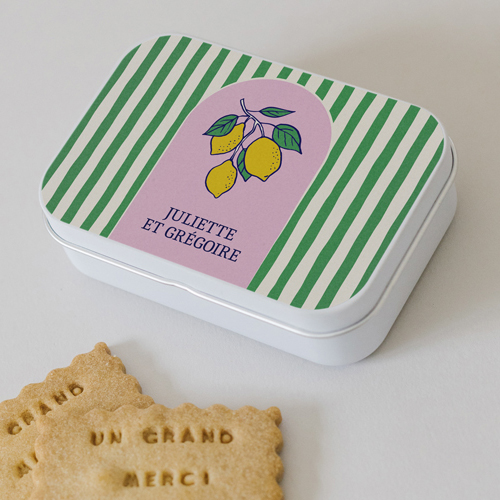 Boîte métal :univers de mariage Zestine à personnaliser