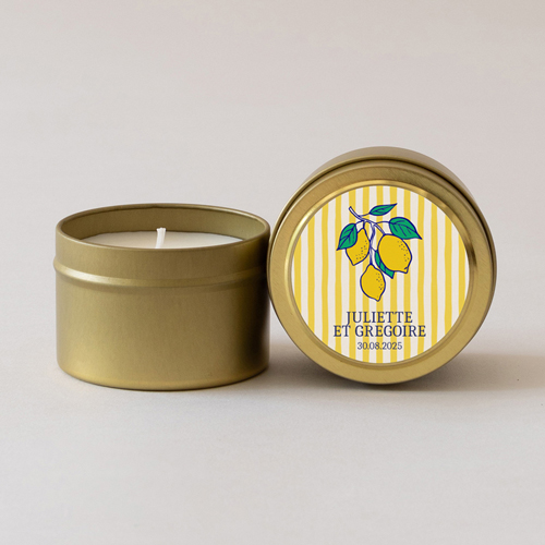 Bougie métal de mariage Acidulé à personnaliser