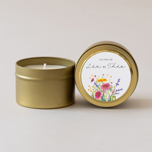 Bougie métal de mariage Bucolique à personnaliser