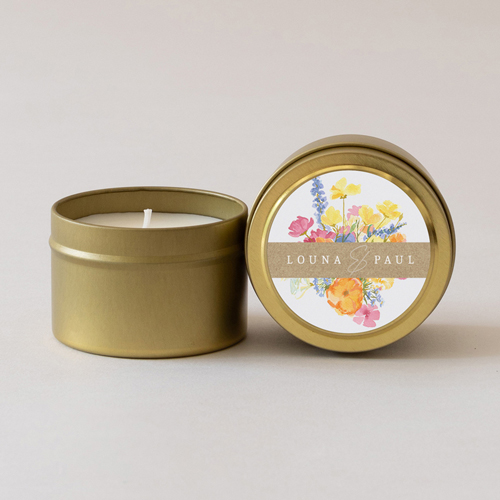 Bougie métal de mariage Corolle à personnaliser