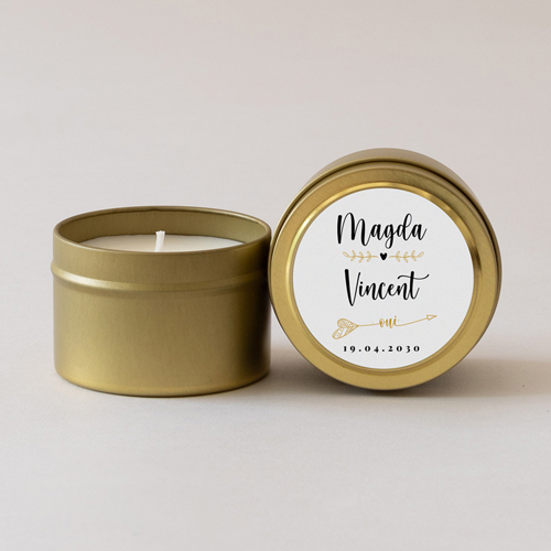 Bougie métal de mariage Flèche One à personnaliser