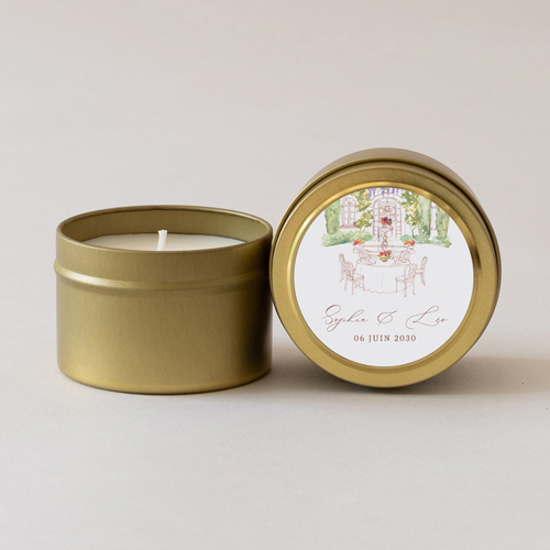 Bougie métal de mariage La Bâtisse à personnaliser