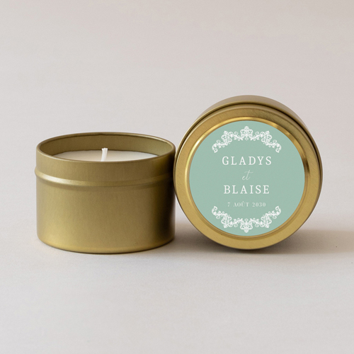 Bougie métal de mariage Lacewood à personnaliser