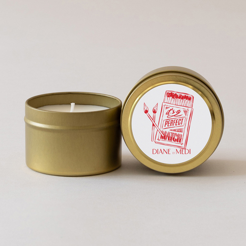 Bougie métal de mariage Le Match à personnaliser