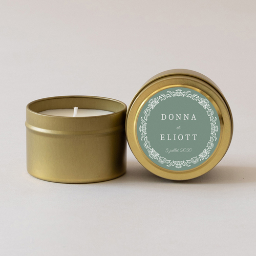 Bougie métal de mariage Leonor à personnaliser