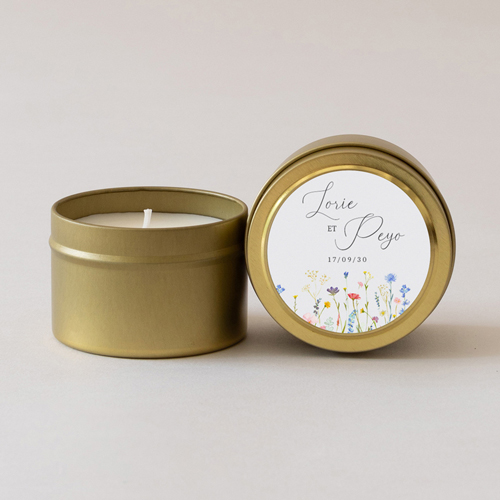 Bougie métal de mariage Lisière à personnaliser