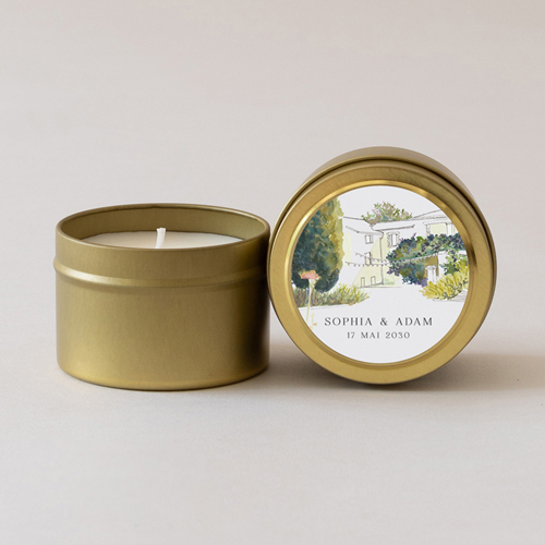 Bougie métal de mariage Mas à personnaliser