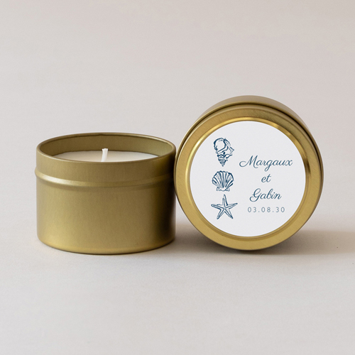 Bougie métal de mariage Paloma à personnaliser