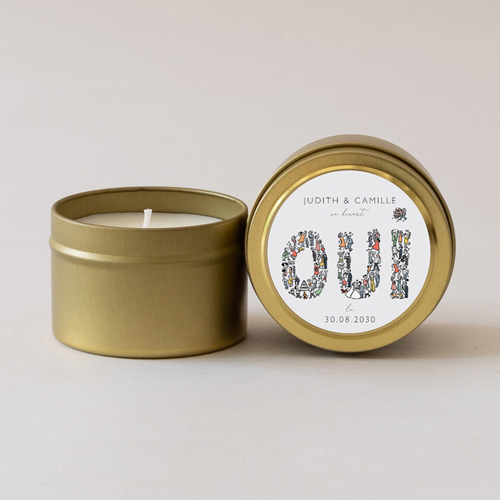 Bougie métal de mariage Un grand Oui à personnaliser