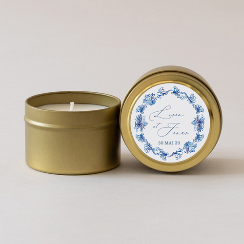 Bougie métal de mariage Volute à personnaliser