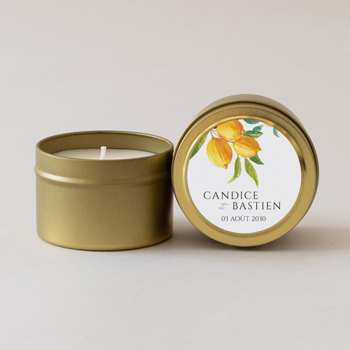 Bougie métal de mariage Zest à personnaliser