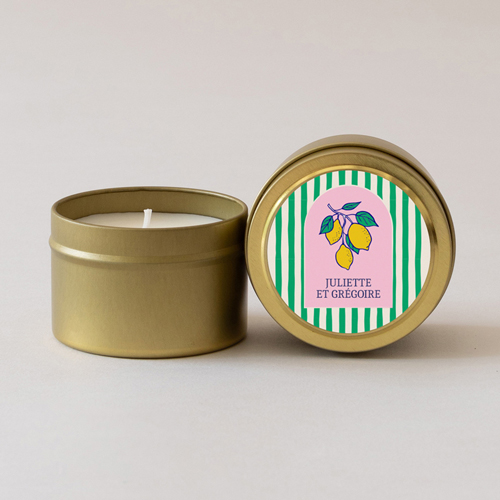 Bougie métal de mariage Zestine à personnaliser