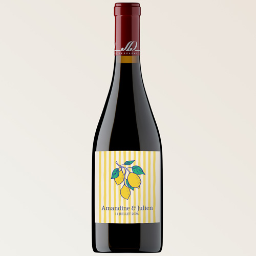 Bouteille de vin de mariage Acidulé à personnaliser