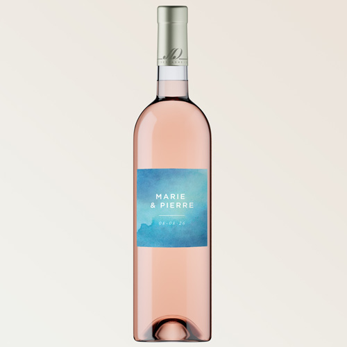 Bouteille de vin de mariage Aquatique à personnaliser