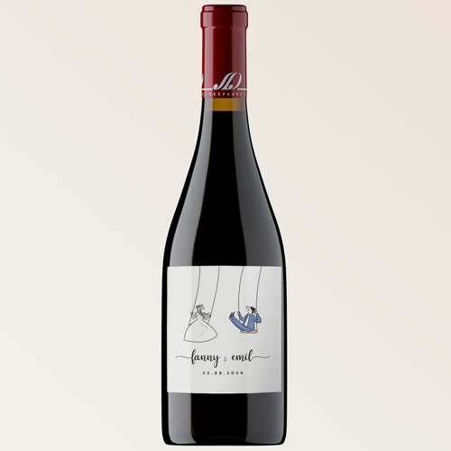 Bouteille de vin de mariage Balançoires à personnaliser