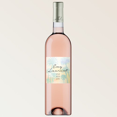 Bouteille de vin de mariage Beach à personnaliser