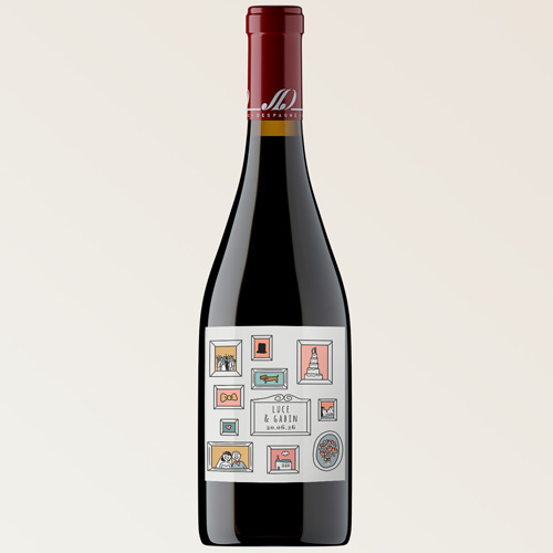 Bouteille de vin de mariage Cadres à personnaliser