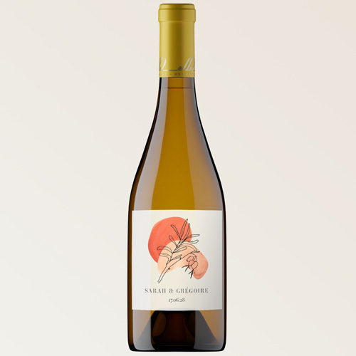 Bouteille de vin de mariage Camélis à personnaliser