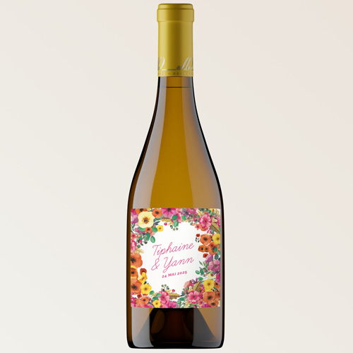 Bouteille de vin de mariage Champêtre à personnaliser