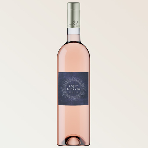 Bouteille de vin de mariage Constellation à personnaliser