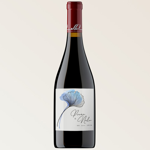 Bouteille de vin de mariage Coquelicot à personnaliser