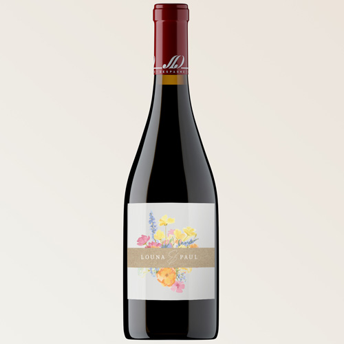 Bouteille de vin de mariage Corolle à personnaliser
