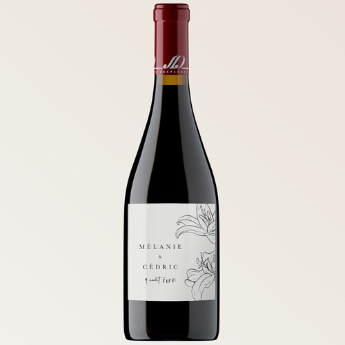 Bouteille de vin de mariage Dallma à personnaliser