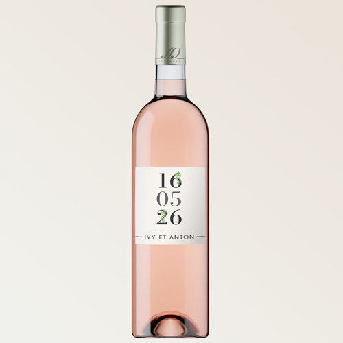 Bouteille de vin de mariage Entrelacé à personnaliser