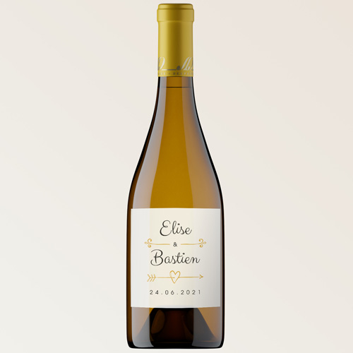 Bouteille de vin de mariage Flèche à personnaliser