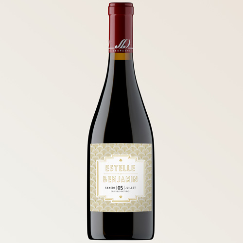Bouteille de vin de mariage Gatsby à personnaliser