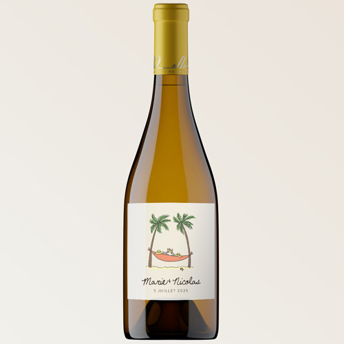 Bouteille de vin de mariage Hamac à personnaliser