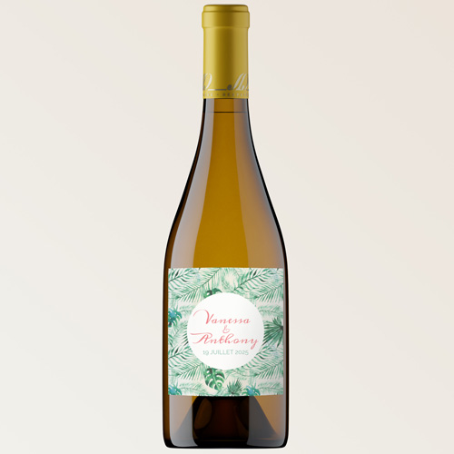 Bouteille de vin de mariage Jungle à personnaliser