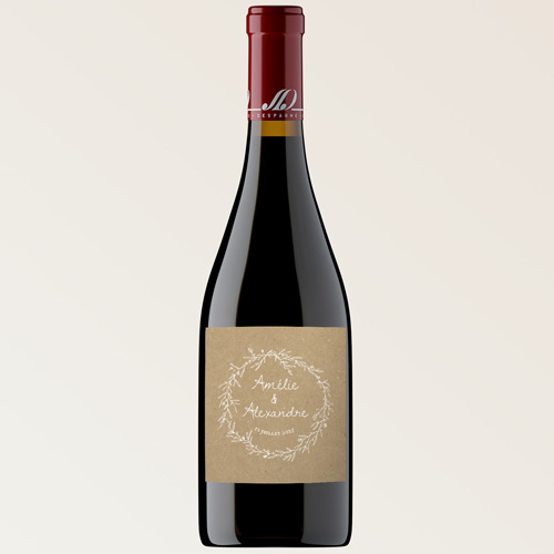 Bouteille de vin de mariage Kraft à personnaliser