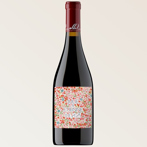 Bouteille de vin de mariage Liberty à personnaliser