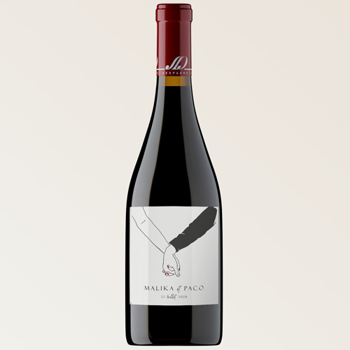 Bouteille de vin de mariage Liora à personnaliser