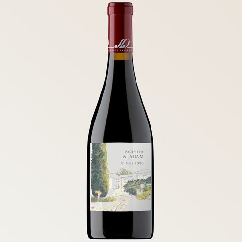 Bouteille de vin de mariage Mas à personnaliser