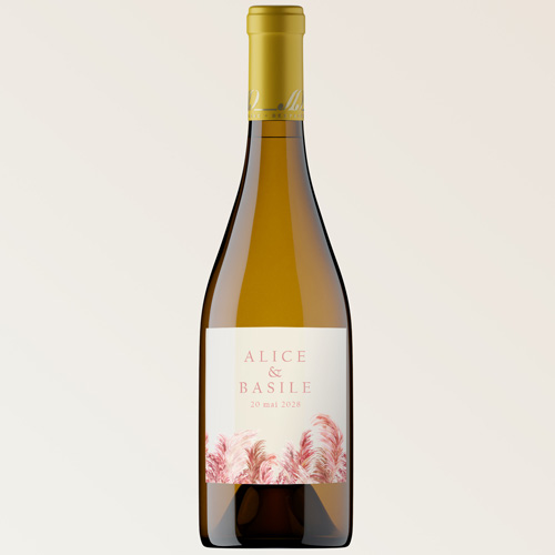 Bouteille de vin de mariage Pampinia à personnaliser
