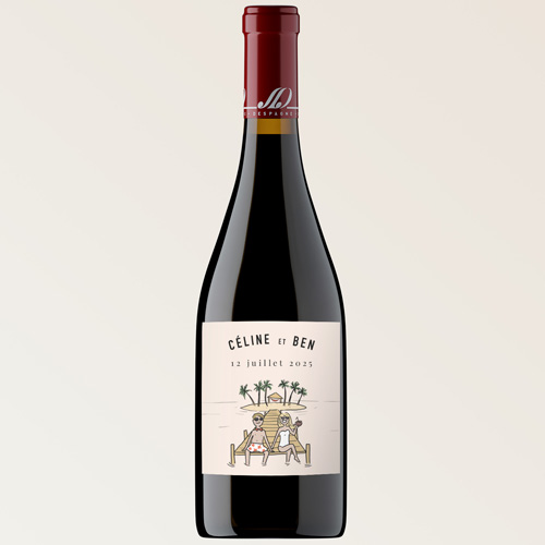 Bouteille de vin de mariage Ponton à personnaliser