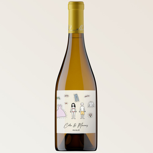 Bouteille de vin de mariage Poupées à personnaliser