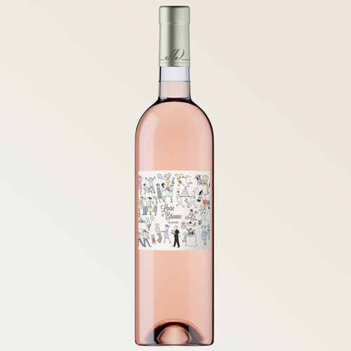 Bouteille de vin de mariage Scène de mariage à personnaliser