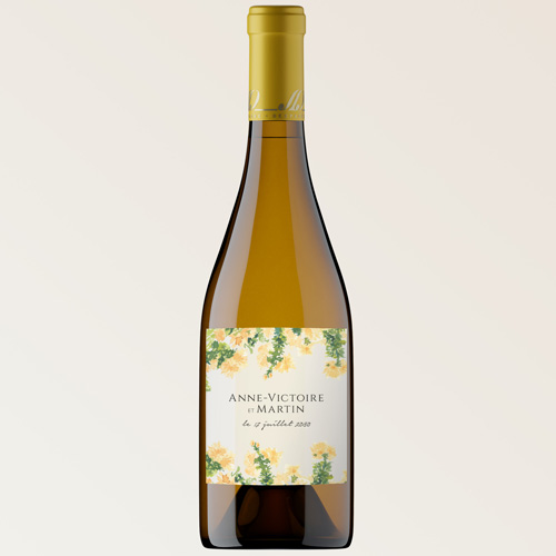 Bouteille de vin de mariage Solstice à personnaliser