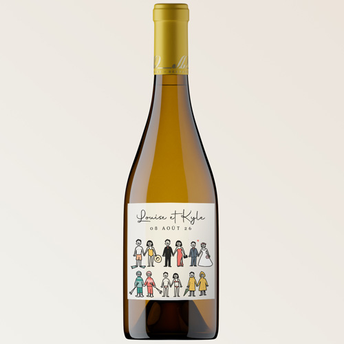Bouteille de vin de mariage Tenues à personnaliser