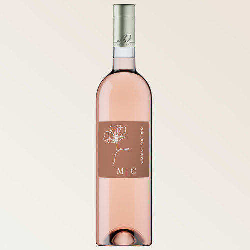 Bouteille de vin de mariage Terracotta à personnaliser